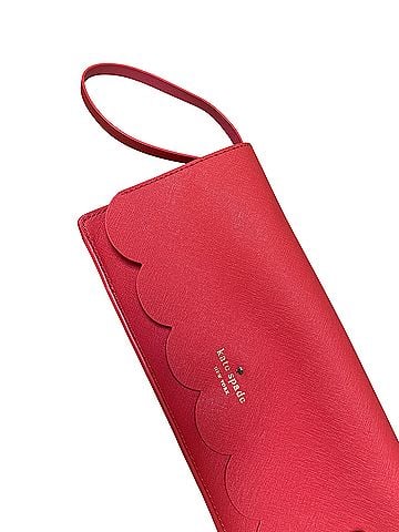 Kate Spade New York Kate Spade Red and Pink Scallop Clutch Leather Clutch (view 2)