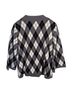 Classic Elements Argyle Gray Black White Poncho One size - photo 3