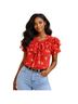 Truth NYC Floral Red Blouse Size 1X - photo 1