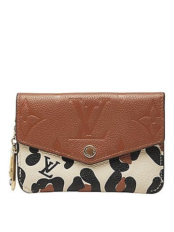 Louis Vuitton Louis Vuitton Monogram Empreinte Leopard Pochette Cle NM Coin Purse Wallet M80692 Beige Brown Leather Women's LOUIS VUITTON (view 1)