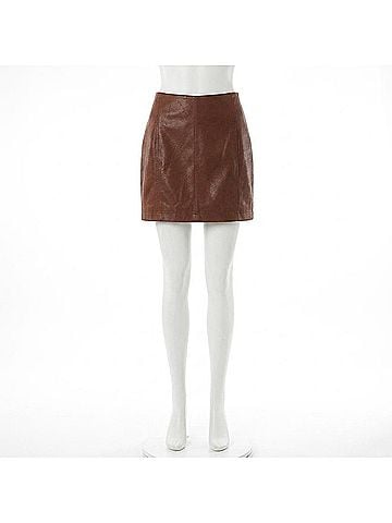 Free People Modern Femme Vegan Suede Skirt in Gingerbread (view 1)