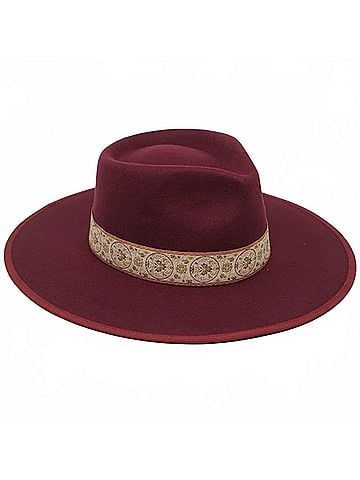 Olive & Pique Women's Melisande Hat in Burgundy (view 1)