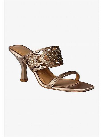 J. Renee Women's Vardana Slip On Sandals in Beige Multi Satin (view 2)