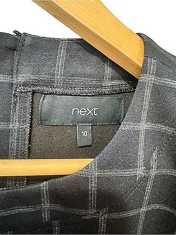 Next Navy Windowpane Belted Midi Dress Casual Dress (view 2)