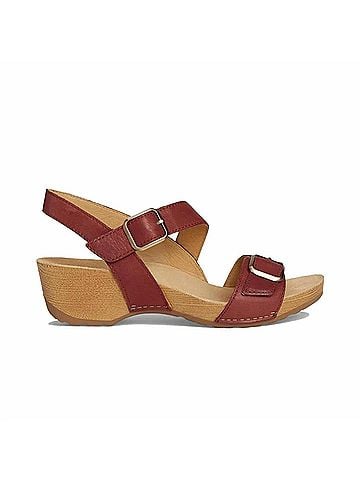 Dansko Women's Trinity Burnished Nubuck Sandal in Cayenne (view 1)