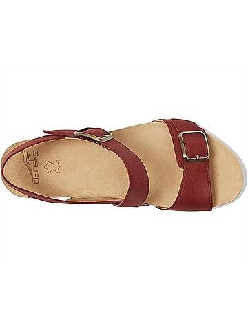 Dansko Women's Trinity Burnished Nubuck Sandal in Cayenne (view 2)