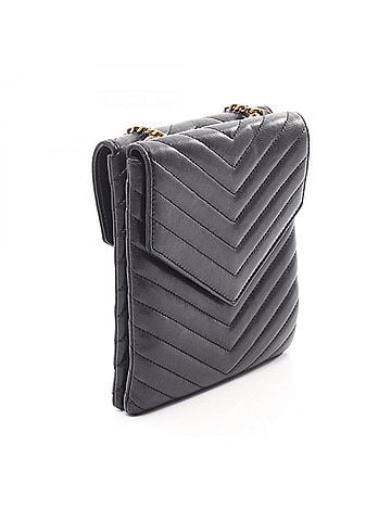 Yves Saint Laurent Yves Saint Laurent Saint Laurent Paris YSL logo shoulder bag/handbag, leather, women's, black, 5672718 (view 2)