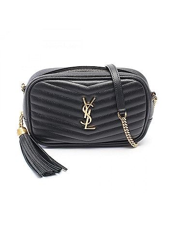 Yves Saint Laurent Yves Saint Laurent Saint Laurent Paris Lou Mini Shoulder Bag/Handbag, Leather, Women's, Black, 612579 (view 1)