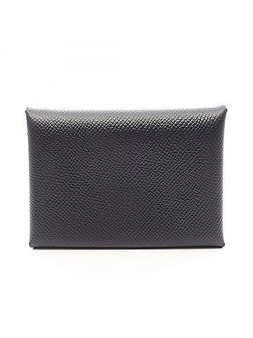 Hermès Hermes Calvi Duo Wallet/Coin Purse, Veau Epsom Leather, Women's, Black (view 1)