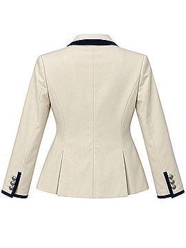 Banana Republic Ivory Black Piped Blazer Silver Crest Buttons Blazer (view 2)