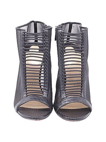 Christian Louboutin Christian Louboutin Trouble Open-Tie Ankle Boots in Black Mesh (view 2)