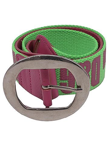 Dolce & Gabbana Dolce &amp; Gabbana Logo Buckled Belt in Multicolor Cotton (view 1)