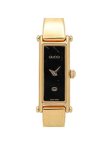 Gucci Gucci Bangle Watch, Gold Plated (GP), Women's, Black, 1500L (view 1)