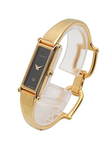 Gucci Gucci Bangle Watch, Gold Plated (GP), Women's, Black, 1500L (view 2)