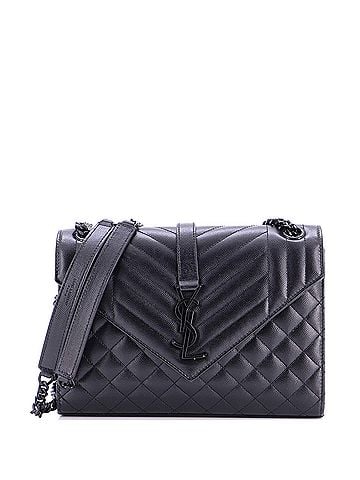 Saint Laurent Classic Monogram Envelope Satchel Mixed Matelasse Leather Medium (view 1)