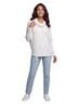 Marble Asymetrical Fringe Cotton Pullover Sweater - photo 1