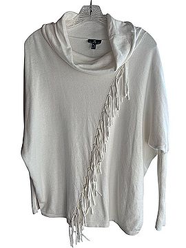 Marble Asymetrical Fringe Cotton Pullover Sweater (view 2)