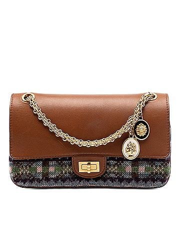 Chanel Smooth Calfskin and Knit Reissue 2.55 Medallion Nude Double Flap 225 (view 1)