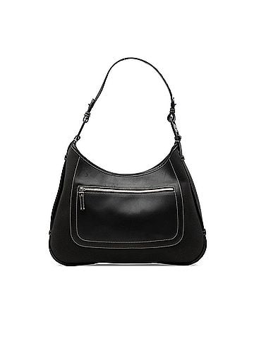 Salvatore Ferragamo Canvas and Leather Shoulder Bag (view 1)