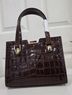 Reformation Nara Smith Croc Embossed Leather Chocolate Brown Bag Shoulder Bag - photo 3