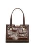 Reformation Nara Smith Croc Embossed Leather Chocolate Brown Bag Shoulder Bag - photo 1
