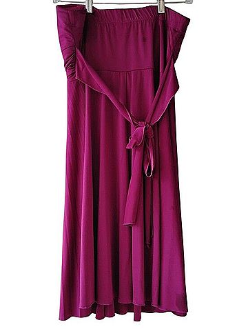 Speechless Strapless Rose-Magenta Midi Dress with Rosette Casual Dress (view 2)