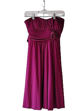 Speechless Strapless Rose-Magenta Midi Dress with Rosette Casual Dress (view 1)