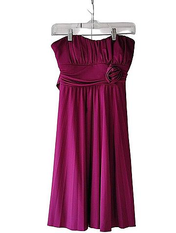 Speechless Strapless Rose-Magenta Midi Dress with Rosette Casual Dress (view 1)