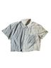 No Comment Stripes Blue White Short Sleeve Button-Down Shirt Size XL - photo 1