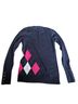 Lilly Pulitzer Argyle Black Pink White Pullover Sweater Size M - photo 2