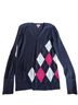 Lilly Pulitzer Argyle Black Pink White Pullover Sweater Size M - photo 1