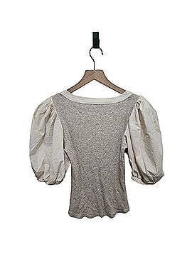Ulla Johnson Mixed Media Puff Sleeve Henley Top Short Sleeve T-Shirt (view 2)