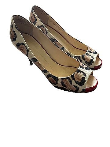 Giuseppe Zanotti Leopard Peep Toe with Red Accents. Heels (view 1)