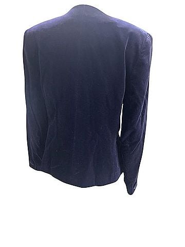 Evan Picone Navy Velvet Single-Button Blazer Blazer (view 2)