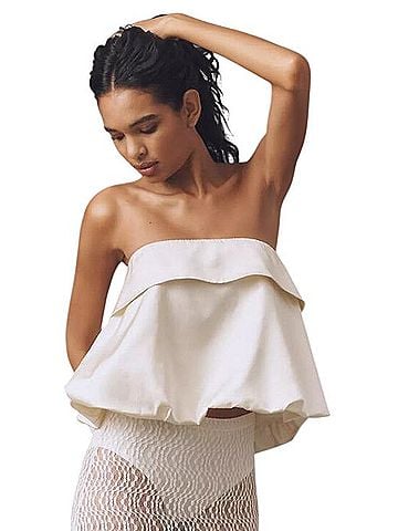 Anthropologie Mare Mare Strapless Bubble Blouse Sleeveless Top (view 1)