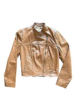 Michael Kors Leather Moto Biker Leather Jacket (view 1)