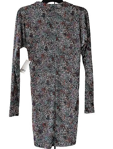 Bar III Multicolor Printed Wrap Dress Casual Dress (view 2)