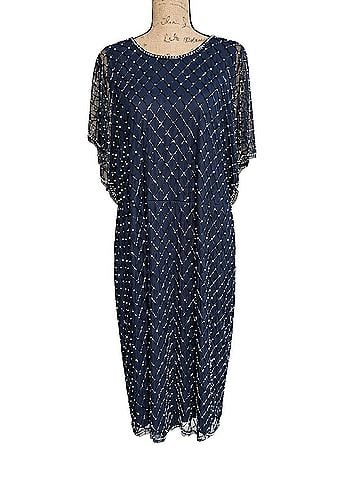 Adrianna Papell Fully Beaded Faux Pearl Lattice Sheet Dolman Cocktail Dress (view 1)