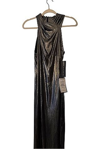RACHEL Rachel Roy Silver Metallic Maxi Dress Casual Dress (view 2)