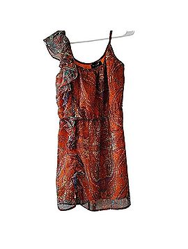 Envy Envy Me Ruffled Paisley One-Shoulder Dress Casual Dress (view 1)