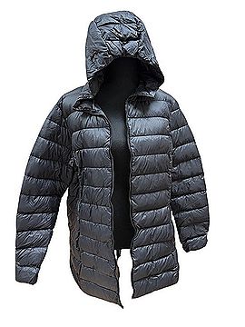 Eddie Bauer Black Hooded Packable Puffer Coat Jacket (view 1)