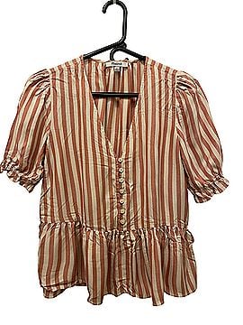 Madewell peplum heritage Short Sleeve Blouse (view 1)