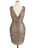 Cache 100% Polyester Gray Gold Cocktail Dress Size S - photo 2