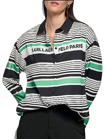 Karl Lagerfeld Paris Long Sleeve Blouse (view 1)