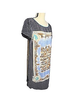 Anthropologie Maeve Silk London Cityscape Polka Dot Shift Dress Casual Dress (view 2)