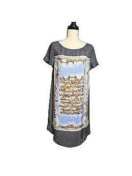 Anthropologie Maeve Silk London Cityscape Polka Dot Shift Dress Casual Dress (view 1)