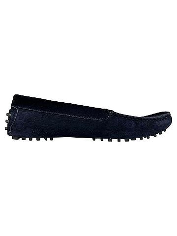 Manolo Blahnik Manolo Blahnik Loafers in Navy Blue Suede (view 1)