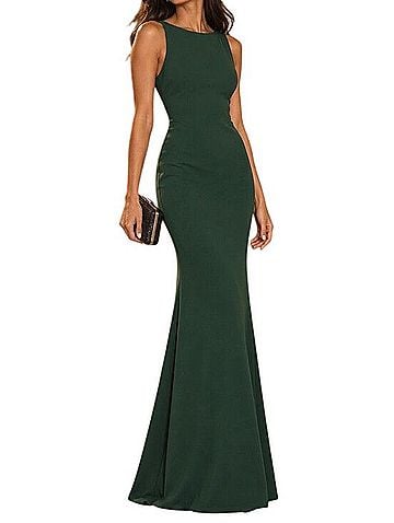 Lulus Love In Your Eyes Hunter Green Knotted Mermaid Maxi Cocktail Dress (view 1)