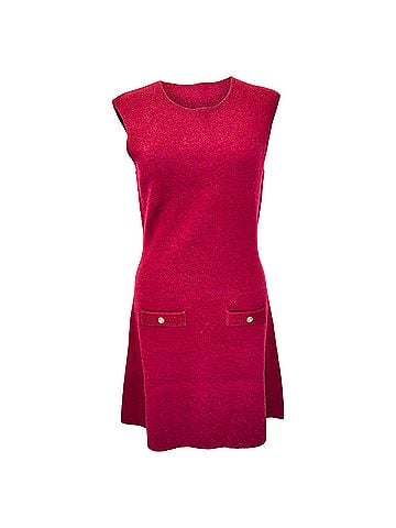 Maje Maje Ritorsa Knit Mini Dress in Red Wool (view 1)