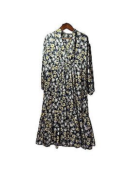 Mango MNG Floral V-Neck Smocked Waist Tiered Midi Floral Cottagecore Dress Casual Dress (view 1)